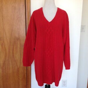 Vintage New York Studio Sweater Long Lambswool Angora Red Medium